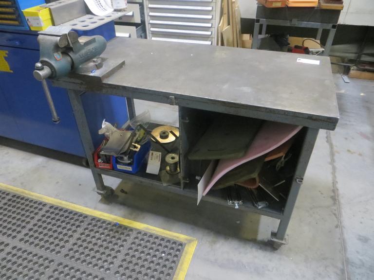Rolling Work Bench w Wilton Bench Vise, Portable on Casters