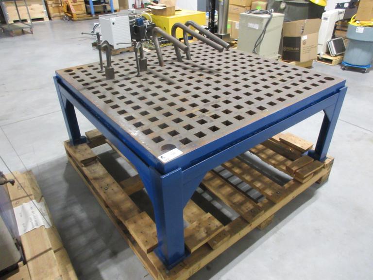 Weldsale Co. 5’ x 5’ Welding Table Platen and Assorted Tooling