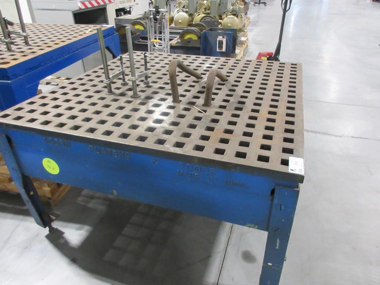 Acorn 5’ x 5’ Welding Table Platen with Adjustable Feet and Assorted Tooling