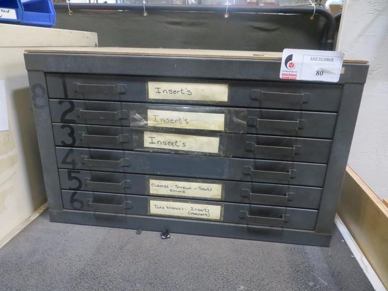 6 Drawer Cabinet and Contents- Included a LARGE SUPPLY Of Inserts, Hardware AND MORE!
