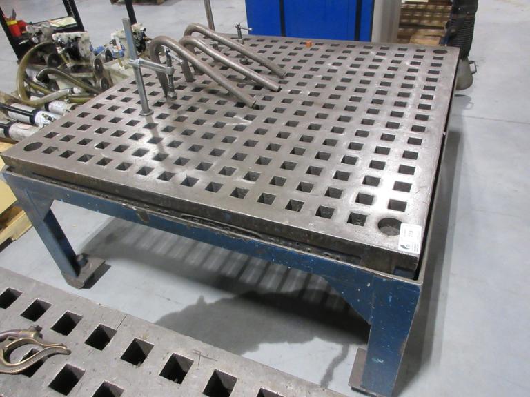 Weldsale Co. 5’ x 5’ Welding Table Platen and Assorted Tooling