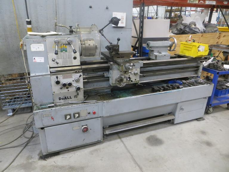 DoAll 15" Engine Lathe, 8" 3 Jaw Chuck, Tool Post, Tailstock