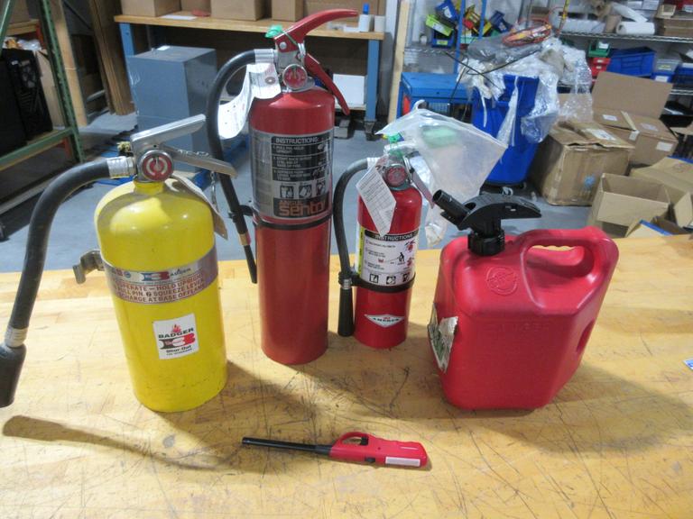 Full Fire Kit! Fire Extinguishers ABC & Gas Can w/ Lighter 