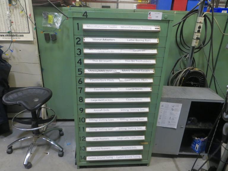 Heavy Duty 14 Drawer Cabinet WITH CONTENTS
