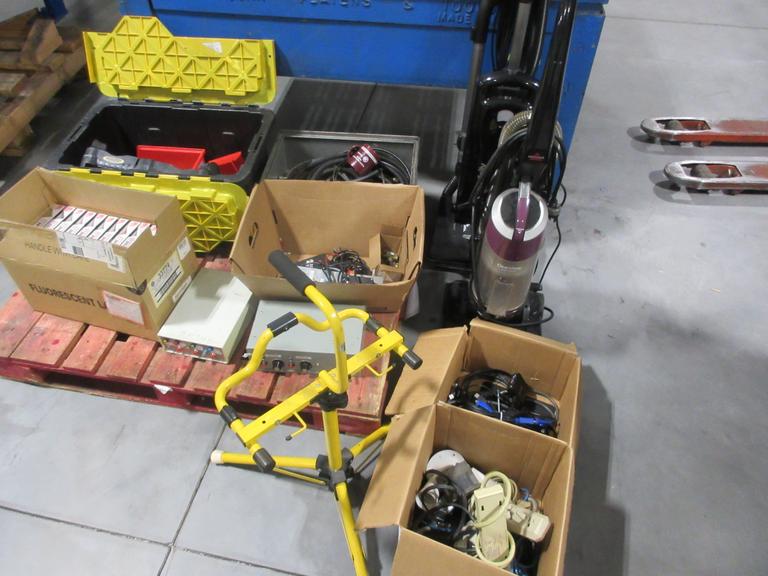 Pallet Of Miscellaneous Items - Control Boxes, Vacuums, Electrical Cable Connectors