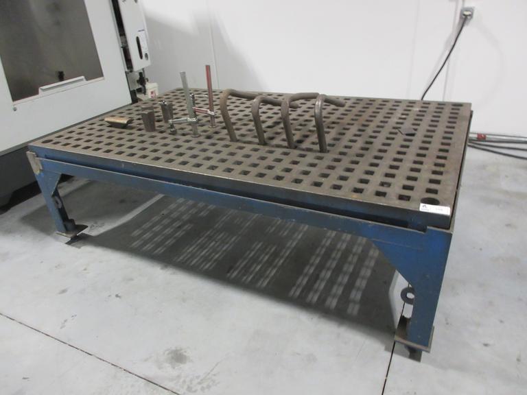 Weldsale Co. 8’ x 5’ Welding Table Platen and Assorted Tooling
