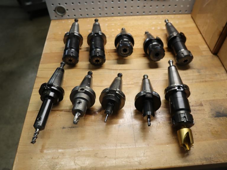 Ct 40 Taper Tool Holders: (6) Er32 Collet Holders, (4) End Mill Holders