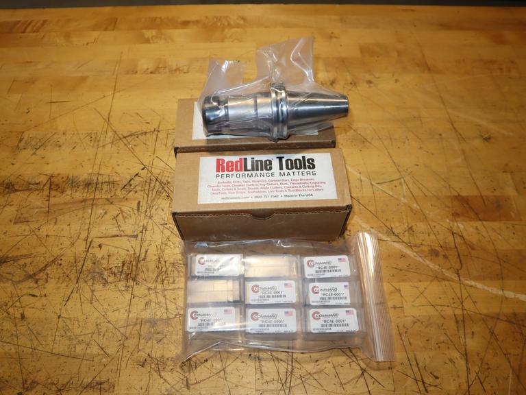 Redline RC4ER25400 CAT40 ER25 Tool Holders NEW IN BOX (2) & NEW Command RC4E-0001 Pull Studs (9)