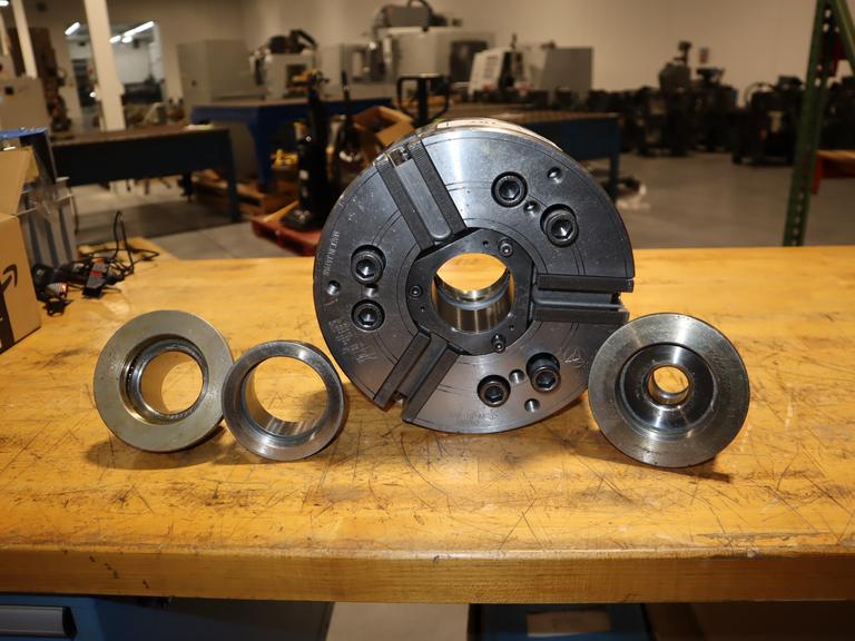 MMK ZA8-10-66 02 10" 3-Jaw Power Chuck A8 Mounting w/ Draw Tube Nuts