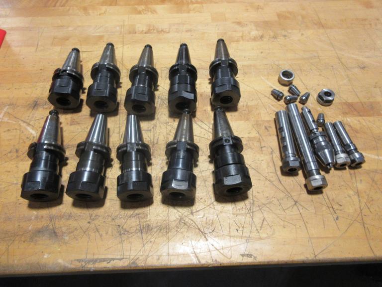 CAT40 Kennametal TG100 Collet Tool Holders and Assorted ER Collet Tool Holders