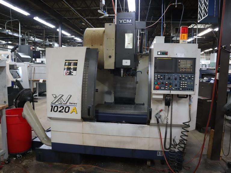 YCM Model XV Series 1020A 3-Axis CNC Vertical Machining Center, 10K Spindle, 24 Station SMTC, Chip Auger