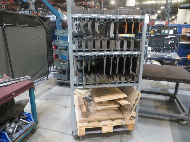 Press Brake Dies on Portable Rack w Contents