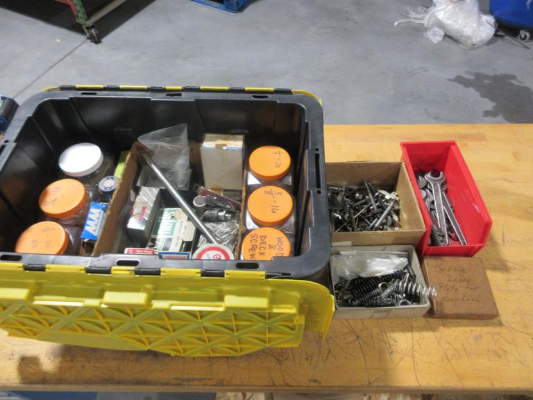 Tote Of Assorted Hardware, Wrenches, Springs & MORE!