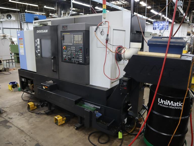 Doosan Puma 2100SY CNC Lathe, Live Milling, Y-Axis, Sub-Spindle, C-Axis Main and Sub, Chip Conveyor, Parts Catcher, Conveyor