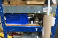 Shelving Unit w 5 Shelves & Contents