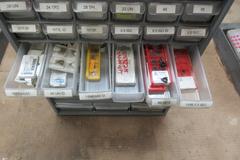 Carbide Lathe Turning Inserts, Many New, Lots of Types in Plastic Multi Bin Organizer