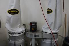 PMI-455 Type A Automatic Circular Upacting Saw, ProFace Control, In-Feed Conveyor,  Powermatic Powertec Collectors