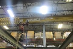 Overhead Shop Crane - Approx 16' X 20' Area with Aero Material Handling 1 Ton Under Slung Bridge Crane, ARO 1 Ton Air Operated Chain Hoist, 102" Under the Hook
