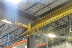 Overhead Shop Crane - Approx 16' X 20' Area with Aero Material Handling 1 Ton Under Slung Bridge Crane, ARO 1 Ton Air Operated Chain Hoist, 102" Under the Hook