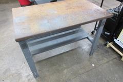 Uline Work Bench with Wood Top and Lower Shelf