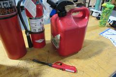 Full Fire Kit! Fire Extinguishers ABC & Gas Can w/ Lighter 