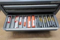 Huot 5 Drawer Drill Index with Contents of Small Solid Carbide Boring Bars, Many are New