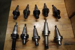 Ct 40 Taper Tool Holders (9) ER16 Collet Holders, (1) End Mill Holder