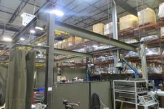 Overhead Shop Crane - Approx 16' X 20' Area with Aero Material Handling 1 Ton Under Slung Bridge Crane, ARO 1 Ton Air Operated Chain Hoist, 102" Under the Hook