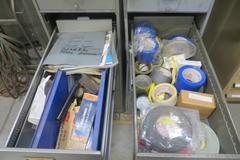 Cabinet w 4 Drawers (2) w Contents of Welding Supplies