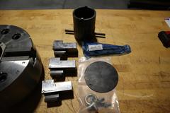 Samchully MH-212 12" Mega-Bore Open-Center Hydraulic Chuck With Blank Draw  Nut; 103 Mm Thru Hole, 10.6Mm Dia, 3000 Max Rpm W/ Jaws **BRAND NEW!!**