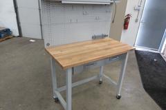 Portable Work Bench with Maple Top, Upper Shelf, Drawer, Work light