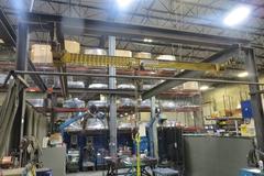 Overhead Shop Crane - Approx 16' X 20' Area with Aero Material Handling 1 Ton Under Slung Bridge Crane, ARO 1 Ton Air Operated Chain Hoist, 102" Under the Hook