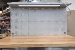 Portable Work Bench with Maple Top, Upper Shelf, Drawer, Work light