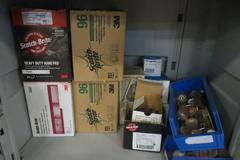 Suncast 2 Door Cabinet with Contents of Scotchbrite Pads Sanding Disks AND More!