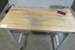 Portable Work Bench with Maple Top, Upper Shelf, Drawer, Work light