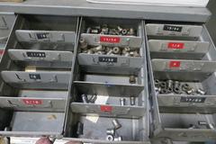 Kennedy 10 Drawer Heavy Duty Storage Cabinet w Contents AND Equipto Index w 18 Drawers AND Contents