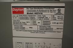 Dayton Dry Type Distribution Transformer 44YV16 