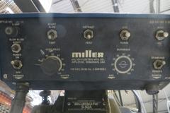 Miller XMT 304 CC/CV Multiprocessor Welder W Miller S52A Continuous Feed On Adjustable Boom