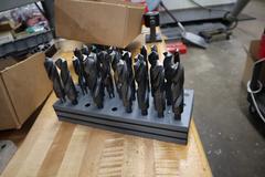 1/2" Reduced Shank Drills in Metal Divider Rack