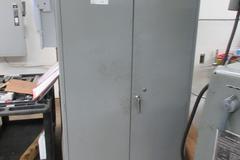 2 Door Metal Storage Cabinet, 4 Adjustable Shelves and Contents