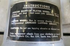 Leonard Grind-R-Lap Low Speed Diamond Grinder on Stand