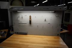 Portable Work Bench with Maple Top, Upper Shelf, Drawer, Work lighy