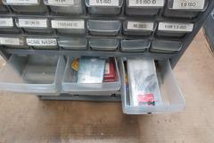 Carbide Lathe Turning Inserts, Many New, Lots of Types in Plastic Multi Bin Organizer