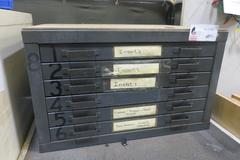 6 Drawer Cabinet and Contents- Included a LARGE SUPPLY Of Inserts, Hardware AND MORE!