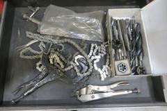 Craftsman Rolling Cart Tool Box w Contents of Clamps, Air Tools AND More