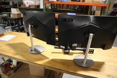 Acer 27" Monitors w/ Adjustable Stands (2) & Dual Monitor Mount