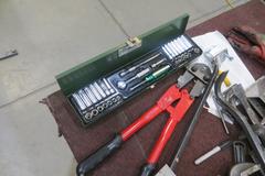 Heavy Duty 38" x 38" Cart Portable On Casters w Large Assortment of Hand Tools AND More!