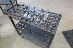 CAT40 End Mill Tool Holders (16pcs) Various Diameters, on Big Bear 100 Pocket Rolling Tool Scoot
