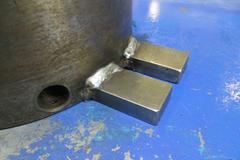 BTC 8" 3 Jaw Chuck w Welded Table Hold Downs w Wrench