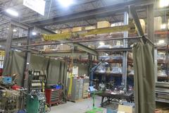 Overhead Shop Crane - Approx 16' X 20' Area with Aero Material Handling 1 Ton Under Slung Bridge Crane, ARO 1 Ton Air Operated Chain Hoist, 102" Under the Hook